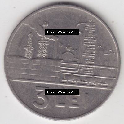 Münzen Rumänien Umlaufmünze 1963-1963, 3 Lei, Bild mit Vorderseite der Münze als Bildmaterial Sammlung