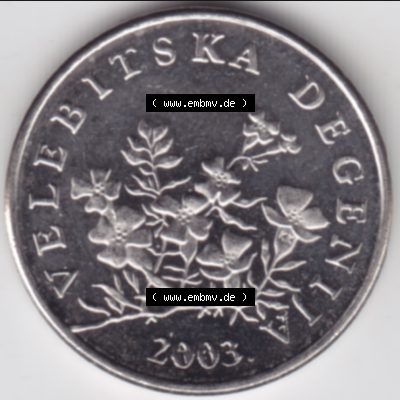 Münzen Kroatien Umlaufmünze 2003 50 Lipa, Bild mit Vorderseite der Münze als Bildmaterial Sammlung