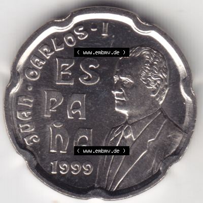 Münzen Spanien Umlaufmünze 1998-2000, 50 Ptas, Peseten 1999. Rückseite der spanischen Umlaufmünze aus Spanien vor der Euro-Einführung in Spanien zum katalogisieren... Sammlung