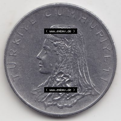Münzen Türkei Umlaufmünze 1971-1979, 50 Kurus. Rückseite der Münze der Türkei als Bildmaterial für Sammler und Münzen-Webseiten hier im online Katalog... Sammlung