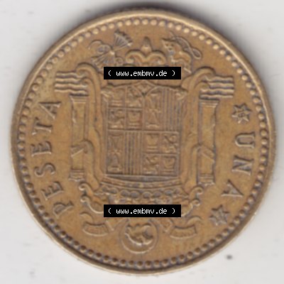 Münzen Spanien Umlaufmünze 1966-1966, 1 Peseta, Pesete. Vorderseite der alten Peseten Umlaufmünze aus Spanien vor Einführung der Euromünzen in Spanien zum katalogisieren... Sammlung