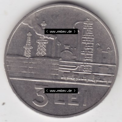 Münzen Rumänien Umlaufmünze 1966-1966, 3 Lei, Bild mit Vorderseite der Münze als Bildmaterial Sammlung