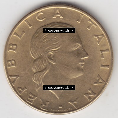 Münzen Italien Gedenkmünze 1990-1990, 200 Lire Gründung von Staatsrat. Rückseite der alten italienischen Münze aus Italien in der italienischen Lira-Währung zum... Sammlung