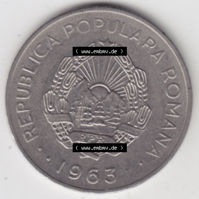 Münzen Rumänien Umlaufmünze 1963-1963, 3 Lei, Bild mit Rückseite der Münze als Bildmaterial Sammlung