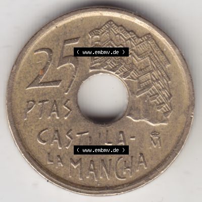 Münzen Spanien Umlaufmünze 1996-1996, 25 PTAS - Peseten 1996. Vorderseite der alten Peseten Umlaufmünze aus Spanien vor Einführung der Euromünzen in Spanien zum katalogisieren... Sammlung