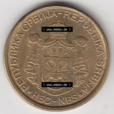 Münzen Serbien Umlaufmünze 2006-2009, 2 Dinar 2006. Münze aus Serbien als Bildmaterial für Sammler und Münzen-Webseiten hier im online Katalog und Datenbank für... Sammlung