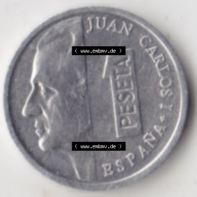 Münzen Spanien Umlaufmünze 1989-2001, 1 Pesete 1997. Rückseite der spanischen Umlaufmünze aus Spanien vor der Euro-Einführung in Spanien zum katalogisieren im spanischen... Sammlung