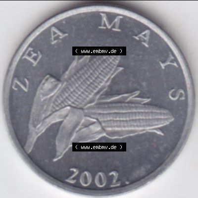 Münzen Kroatien Umlaufmünze 2002 1 Lipa, Bild mit Vorderseite der Münze als Bildmaterial Sammlung