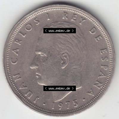 Münzen Spanien Umlaufmünze 1975, 1976-1980, 50 PTas, Peseten 1980. Rückseite der spanischen Umlaufmünze aus Spanien vor der Euro-Einführung in Spanien... Sammlung