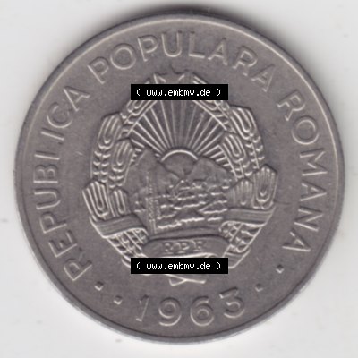 Münzen Rumänien Umlaufmünze 1963-1963, 1 Leu, Bild mit Rückseite der Münze als Bildmaterial Sammlung