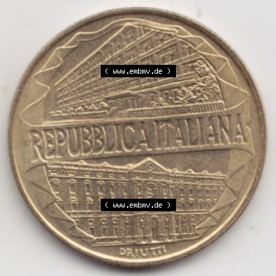 Münzen Italien Gedenkmünze 1996-1996, 200 Lire Zollakademie. Rückseite der alten italienischen Münze aus Italien in der italienischen Lira-Währung zum katalogisieren... Sammlung