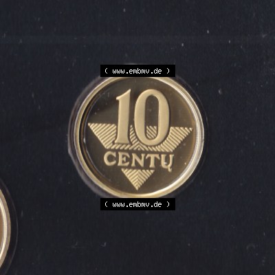 Münzen Litauen Umlaufmünze 2003 10 Centu, Bild mit Vorderseite der Münze als Bildmaterial Sammlung