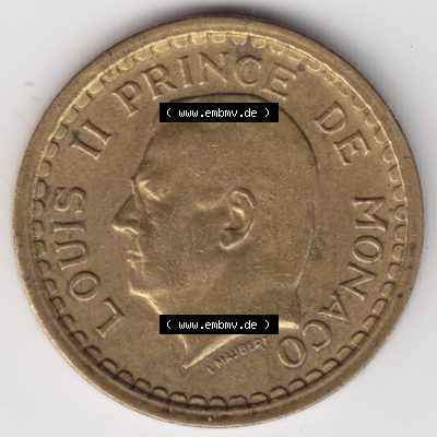 Münzen Monaco Umlaufmünze 1945-1945, 1 Fr, Franc, Franken, Louis II Prince de Monaco (2) Sammlung