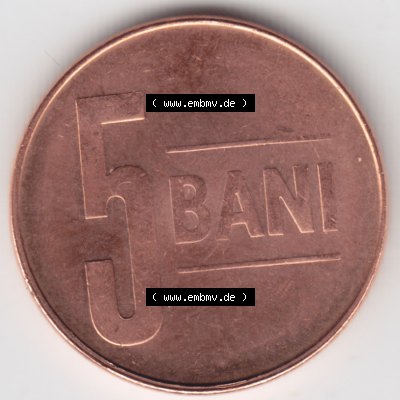 Münzen Rumänien Umlaufmünze 2005-2012, 5 Bani 2005, Bild mit Vorderseite der Münze als Bildmaterial Sammlung