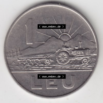 Münzen Rumänien Umlaufmünze 1966-1966, 1 Leu, Bild mit Vorderseite der Münze als Bildmaterial Sammlung