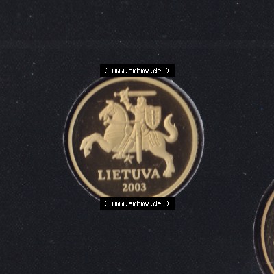 Münzen Litauen Umlaufmünze 2003 10 Centu, Bild mit Rückseite der Münze als Bildmaterial Sammlung