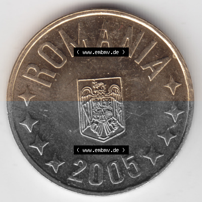 Münzen Rumänien Umlaufmünze 2005-2012, 50 Bani 2005, Bild mit Rückseite der Münze als Bildmaterial Sammlung