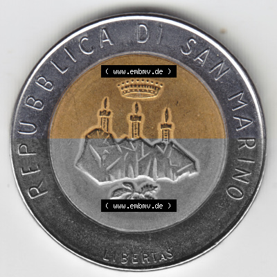 Münzen San Marino Gedenkmünze 1986-1986, 500 Lire Revolution der Technologie. 500 Lire Gedenkmünzen von San Marino Eurovorläufer... Sammlung