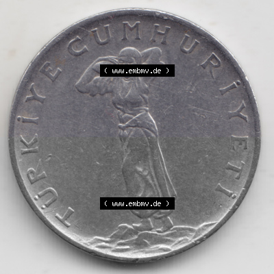 Münzen Türkei Umlaufmünze 1960-1966, 25 Kurus. Rückseite der Münze der Türkei als Bildmaterial für Sammler und Münzen-Webseiten... Sammlung