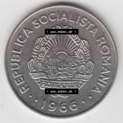 Münzen Rumänien Umlaufmünze 1966-1966, 1 Leu, Bild mit Rückseite der Münze als Bildmaterial Sammlung