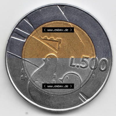 Münzen San Marino Gedenkmünze 1990-1990, 500 Lire 1600 Jahre San Marino. 500 Lire Gedenkmünzen von San Marino Eurovorläufer... Sammlung