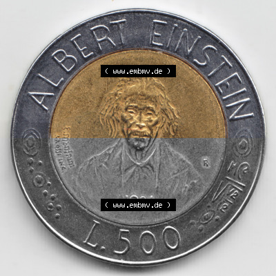 Münzen San Marino Gedenkmünze 1984-1984, 500 Lire Albert Einstein. 500 Lire Gedenkmünzen von San Marino Eurovorläufer als... Sammlung