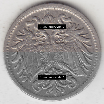 Münzen Österreich Umlaufmünze 1892-1911, 10 Heller 1907, Bild mit Rückseite der österreichischen Münze als Bildmaterial,... Sammlung