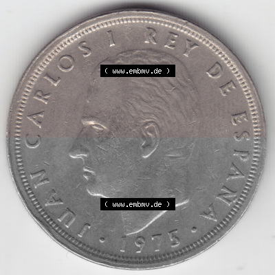 Münzen Spanien Umlaufmünze 1975, 1976-1980, 50 PTas, Peseten 1980. Rückseite der spanischen Umlaufmünze aus Spanien vor der... Sammlung