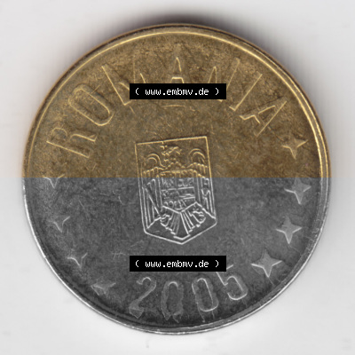 Münzen Rumänien Umlaufmünze 2005-2012, 1 Ban, Bani 2005, Bild mit Rückseite der Münze als Bildmaterial Sammlung