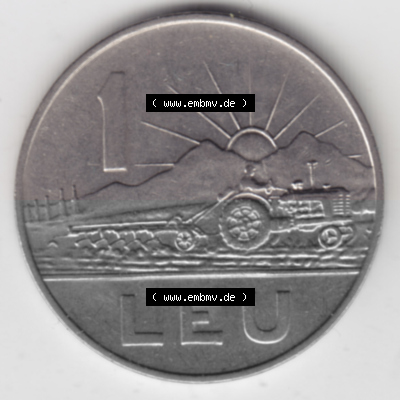 Münzen Rumänien Umlaufmünze 1966-1966, 1 Leu, Bild mit Vorderseite der Münze als Bildmaterial Sammlung