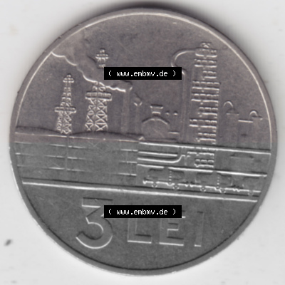 Münzen Rumänien Umlaufmünze 1966-1966, 3 Lei, Bild mit Vorderseite der Münze als Bildmaterial Sammlung
