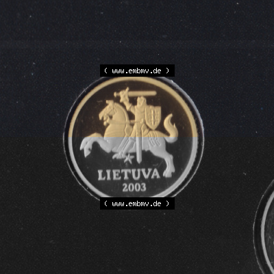 Münzen Litauen Umlaufmünze 2003 10 Centu, Bild mit Rückseite der Münze als Bildmaterial Sammlung