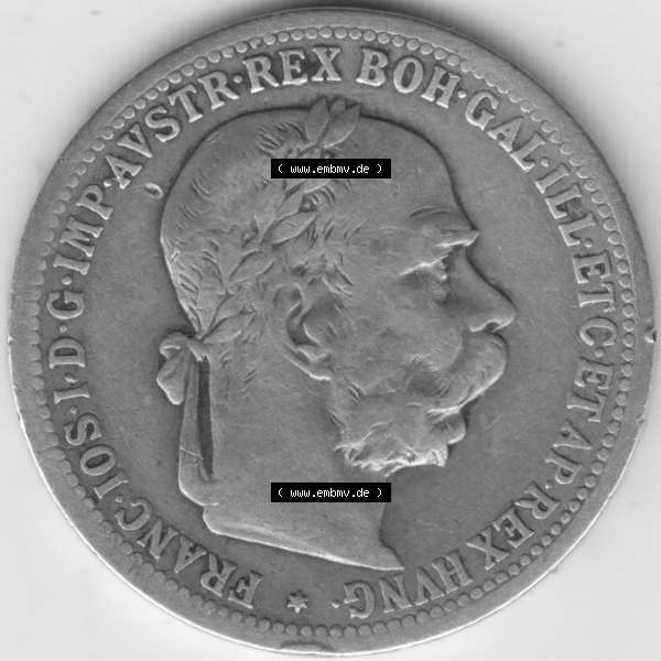 Grau bzw. s/w Münzen Österreich Umlaufmünze 1892-1907, 1 Krone Franz Joseph I. 1899, Bild mit Rückseite der österreichischen Münze als Bildmaterial, des Bildes... Sammlung Graustufen