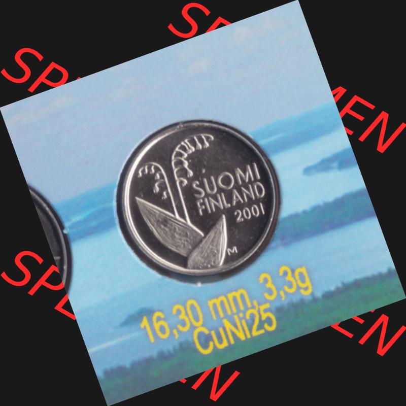Münze Finnland 2001 10 Penni, Penniä. Rückseite der alten finnischen Umlaufmünze aus Finnland SUOMI zum katalogisieren und verwalten im Münzen-Katalog Finnland mit... Sammlung