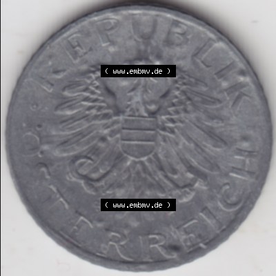 Münzen Österreich Umlaufmünze aus Münzsatz 1976, 5 Groschen, Bild mit Rückseite der österreichischen Münze als Bildmaterial, des Bildes zur deiner Nutzung Sammlung