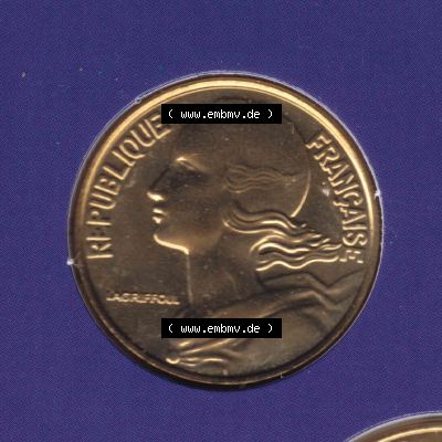 Münze Frankreich 2000, 20 Centimes. Rückseite der alten französischen Umlaufmünze aus Frankreich in der Francs-Währung zum katalogisieren und verwalten im Münzen-Katalog... Sammlung