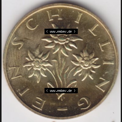 Münzen Österreich Umlaufmünze aus Münzsatz 1976, 1 Schilling, Bild mit Rückseite der österreichischen Münze als Bildmaterial, des Bildes zur deiner... Sammlung