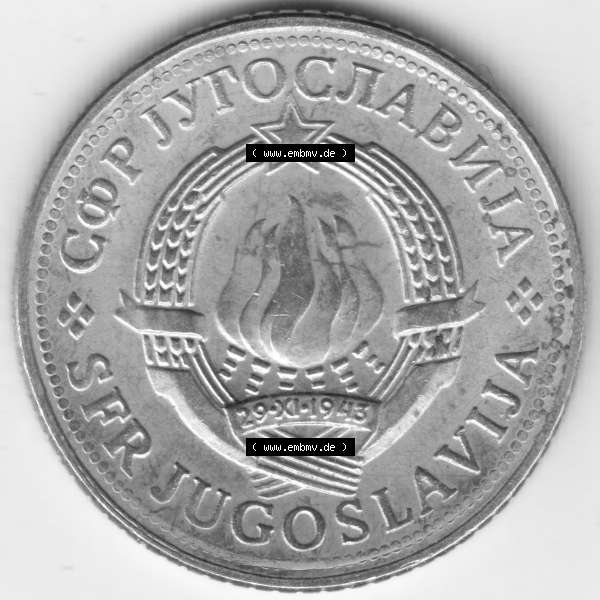 Grau bzw. s/w Münzen Jugoslawien Umlaufmünze 1971-1981, 2 Dinara, Dinarja 1980, Bild mit Vorderseite der Münze als Bildmaterial Sammlung Graustufen