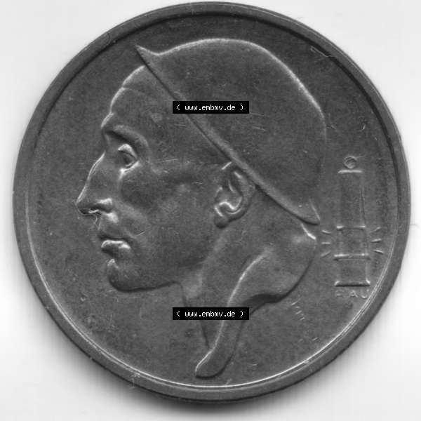Grau bzw. s/w Münzen Belgien Umlaufmünze 1941. Rückseite der alten belgischen Francs Umlaufmünze aus Belgien vor Einführung der Euromünzen in Belgien zum katalogisieren und verwalten... Sammlung Graustufen