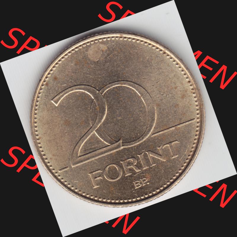 Münzen Ungarn Umlaufmünze 2008, 20 Forint. Rückseite der Münze aus Ungarn als Bildmaterial für Sammler und Münzen-Webseiten hier im online Katalog und Datenbank... Sammlung