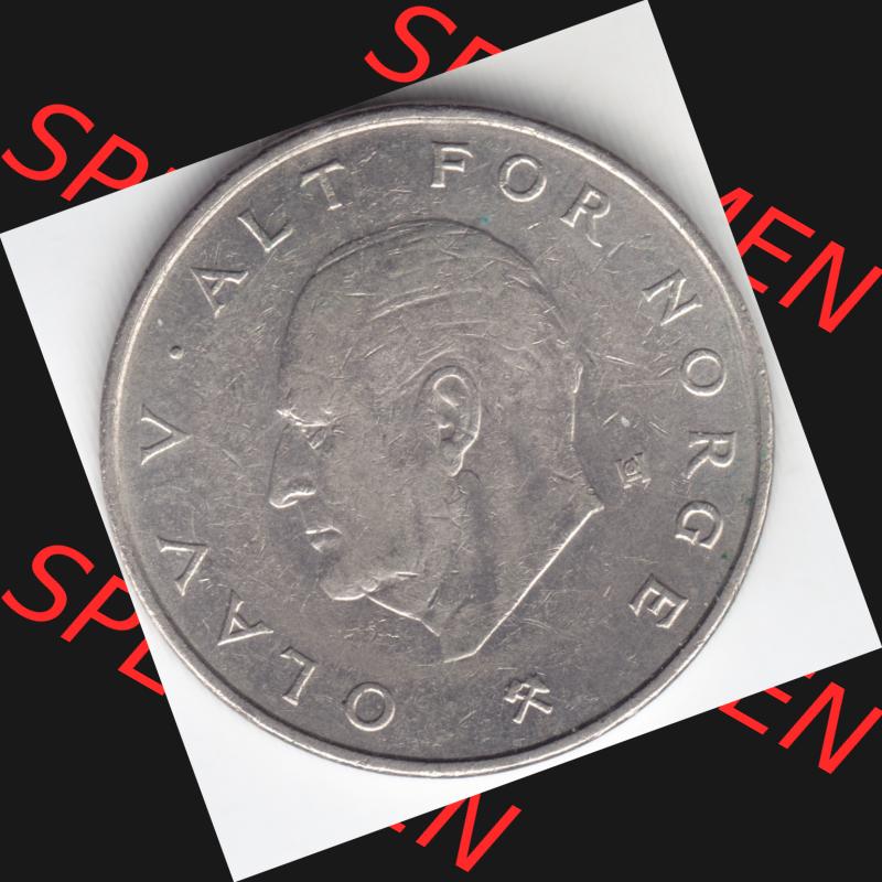 Münzen Norwegen Umlaufmünze 1974-1991, 1 Krone, Kronen 1981, Bild mit Rückseite der norwegischen Münze als Bildmaterial, des Bildes zur deiner Nutzung Sammlung