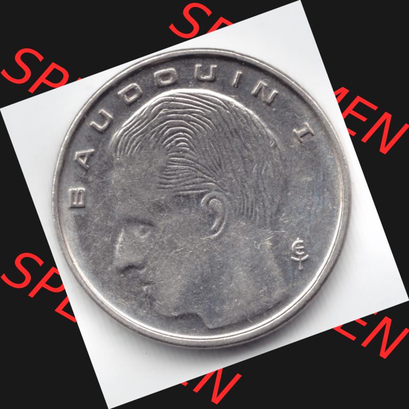 Münzen Belgien Umlaufmünze 1991. Vorderseite der alten belgischen Francs Umlaufmünze aus Belgien vor Einführung der Euromünzen in Belgien zum katalogisieren und verwalten... Sammlung