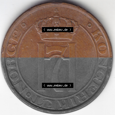 Münzen Norwegen Umlaufmünze 1941-1945 5 Öre 1941, Bild mit Rückseite der norwegischen Münze als Bildmaterial, des Bildes... Sammlung