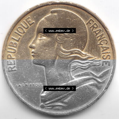 Umlaufmünze 10 Cmes - Centimes - Cent aus Frankreich in der Francs-Währung Sammlung