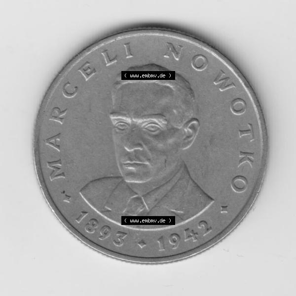 Grau bzw. s/w Münzen Polen Umlaufmünze 1974-1983, 20 Zlotych Marceli Nowotko 1976 (2) Sammlung Graustufen