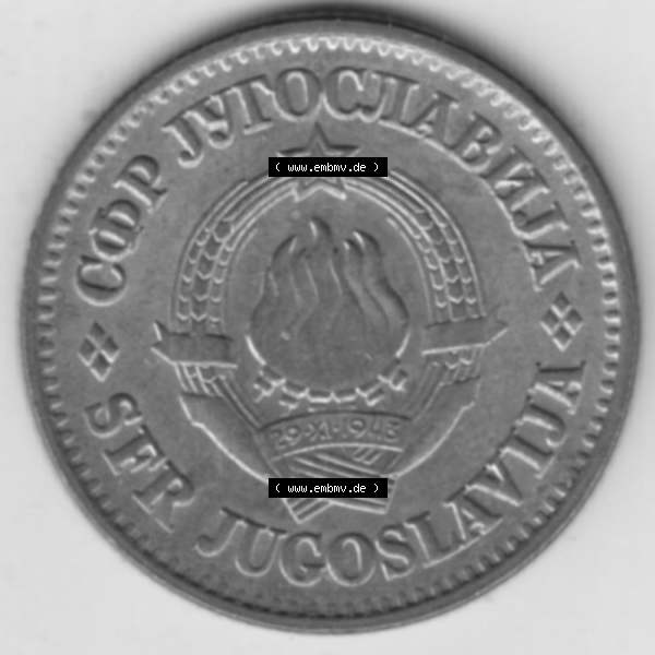 Grau bzw. s/w Münzen Jugoslawien Umlaufmünze 1965-1981, 20 Para 1981, Bild mit Vorderseite der Münze zum Download Sammlung Graustufen