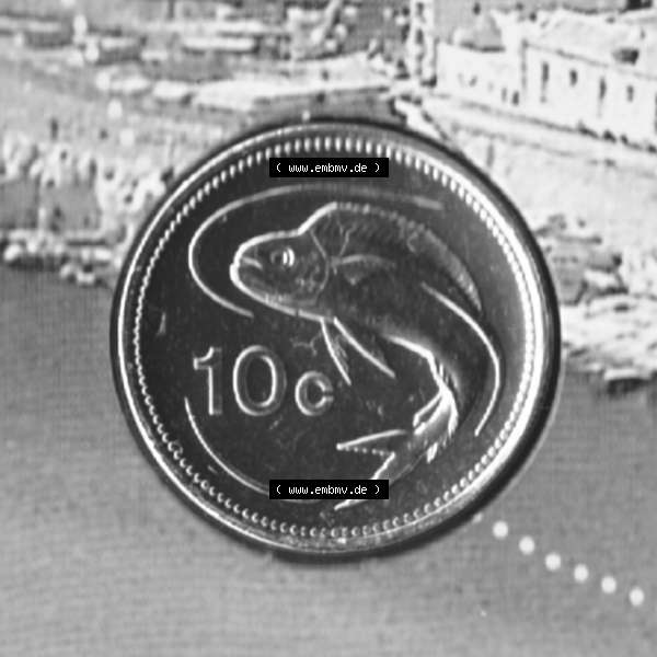 Grau bzw. s/w Münzen Malta Umlaufmünze 1991-2007, 10 Cent 2007, Rückseite Sammlung Graustufen