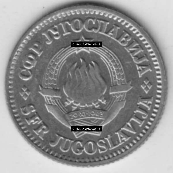 Grau bzw. s/w Münzen Jugoslawien Umlaufmünze 1965-1981, 10 Para 1981, Bild mit Vorderseite der Münze zum Download Sammlung Graustufen
