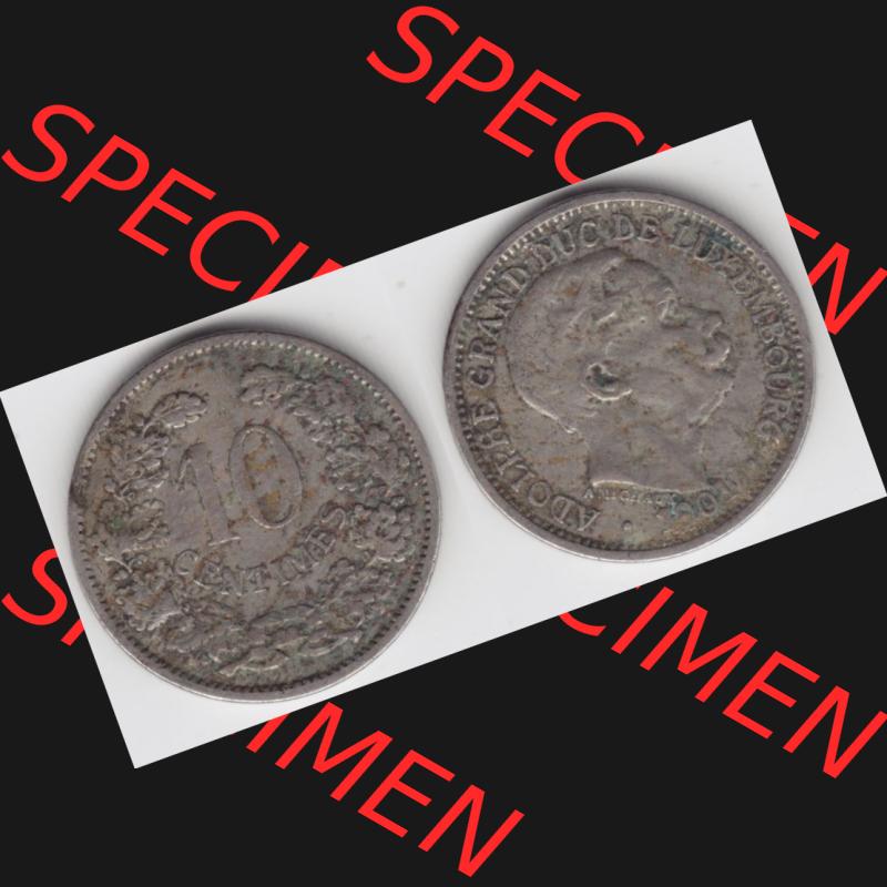 Münzen Luxemburg Umlaufmünze 1901-1901, 10 Centimes, Bild mit Vollansicht Sammlung
