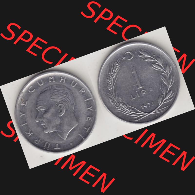 Münzen Türkei Umlaufmünze 1967-1980, 1 Lira 1971, Bild mit Vollansicht als Bildmaterial Sammlung